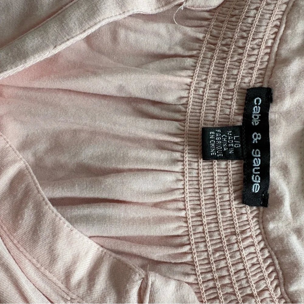 Cable & Gauge Light Pink Smocked Top - Picture 3 of 3
